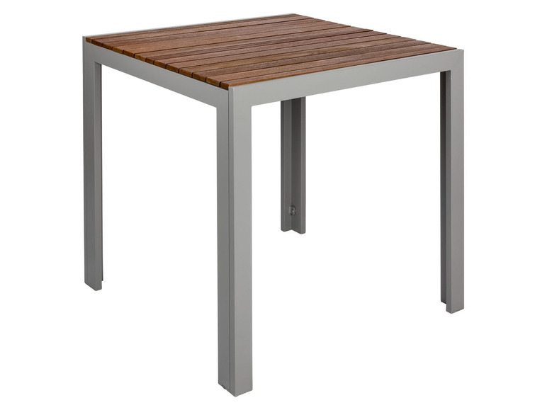 Pełny ekran: florabest Stół ogrodowy aluminiowy z drewnianym blatem, 75 x 75 cm - zdjęcie 4