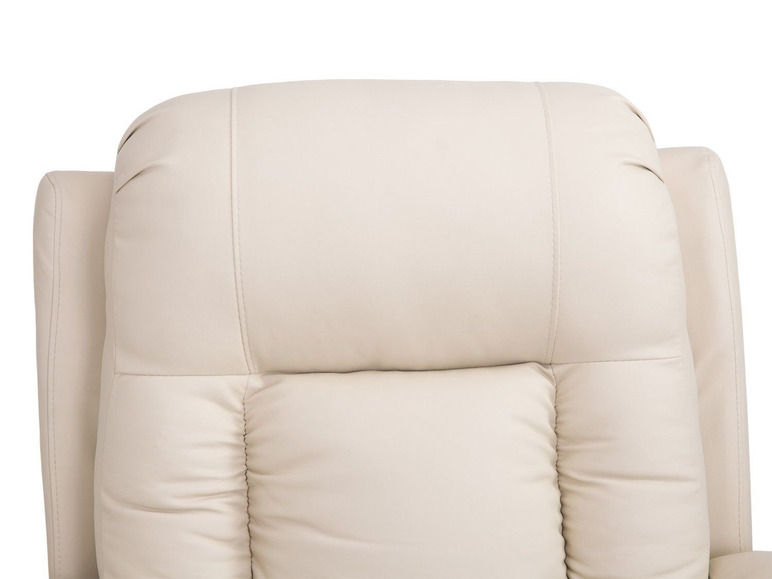 Pełny ekran: HOMCOM Fotel z funkcją masażu, podgrzewany, z rozkładanym podnóżkiem, kremowy - zdjęcie 9