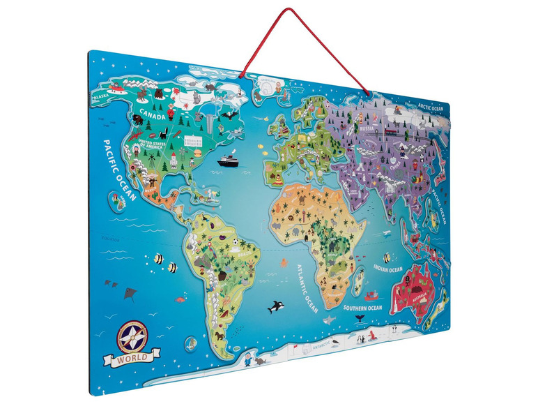 Pełny ekran: Playtive JUNIOR Mapa świata lub Europy z drewna, 1 sztuka - zdjęcie 3
