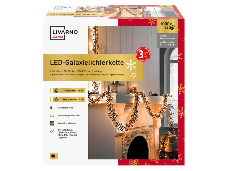 Pełny ekran: LIVARNO home Girlanda świetlna / Łańcuch świetlny z 100 diodami LED, 1 sztuka - zdjęcie 1