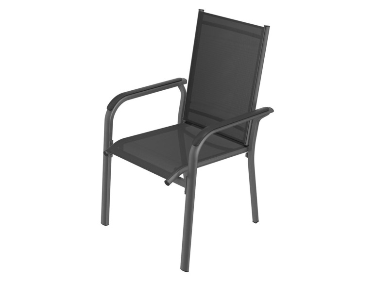 Pełny ekran: florabest Krzesło sztaplowane aluminiowe, czarny - zdjęcie 2
