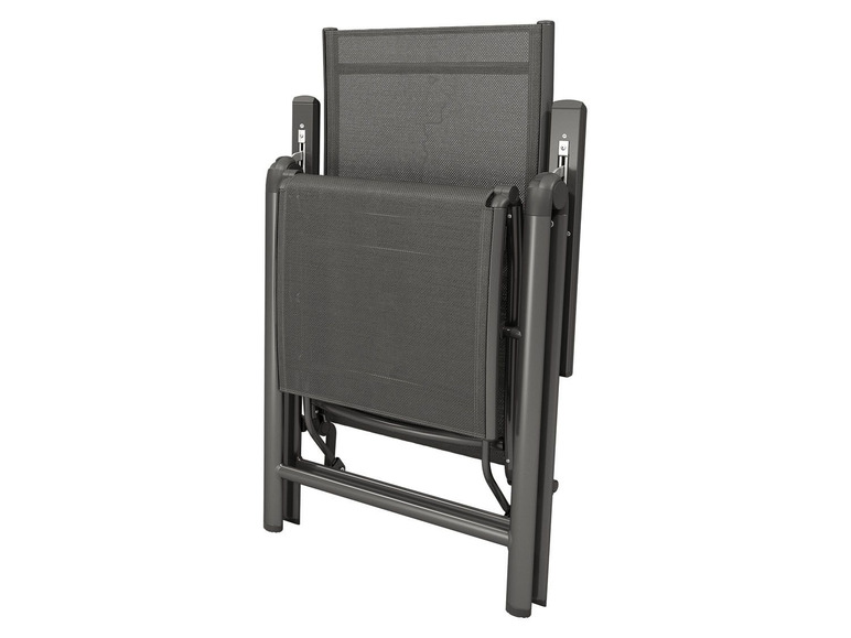 Pełny ekran: florabest Fotel leżak ogrodowy aluminiowy z podnóżkiem, czarny - zdjęcie 4