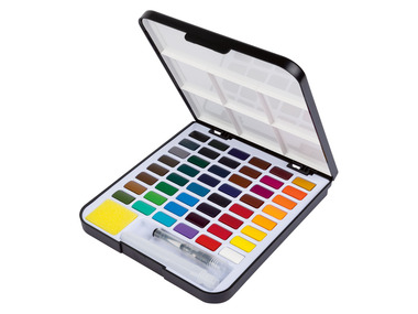 CRELANDO® Pudełko z farbami akwarelowymi, 48 kolorów