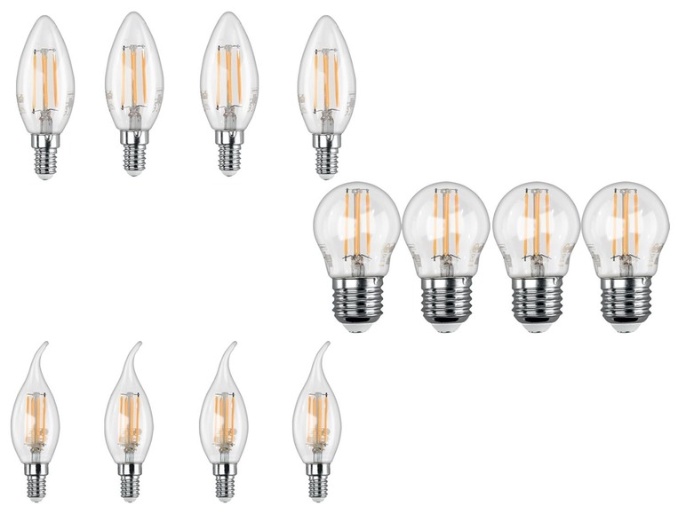 Pełny ekran: LIVARNO LUX Żarówka filamentowa LED E27 / E14, 4 sztuki, 1 zestaw - zdjęcie 1