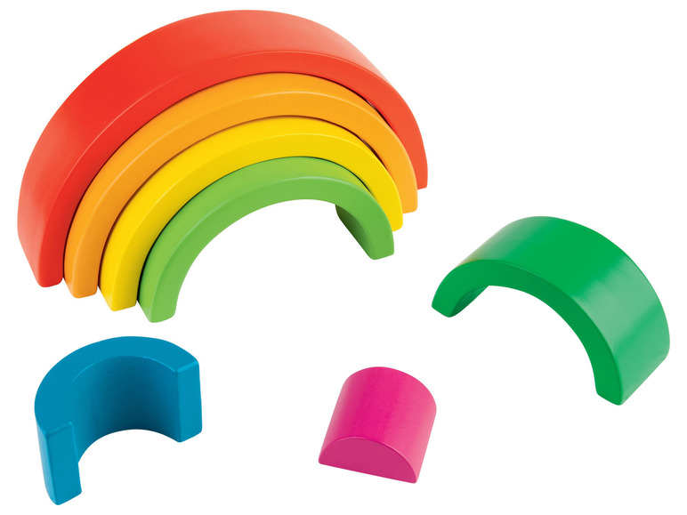 Pełny ekran: PLAYTIVE® Drewniana układanka Montessori w kolorach tęczy, 1 sztuka - zdjęcie 11