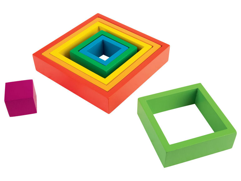 Pełny ekran: Playtive Drewniana układanka Montessori w kolorach tęczy, 1 sztuka - zdjęcie 4