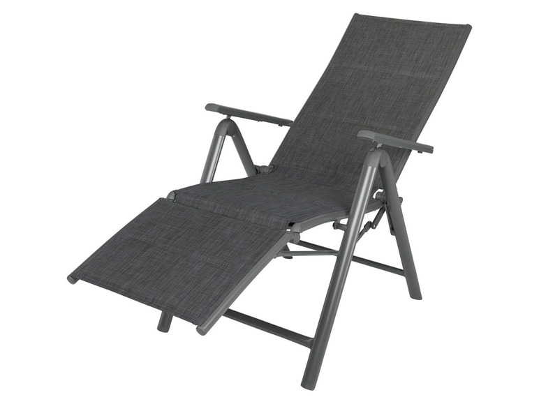 Pełny ekran: florabest Fotel leżak ogrodowy aluminiowy z podnóżkiem, antracytowy - zdjęcie 3