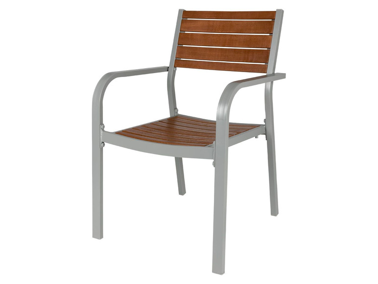 Pełny ekran: florabest Krzesło sztaplowane aluminiowe z drewnem - zdjęcie 1