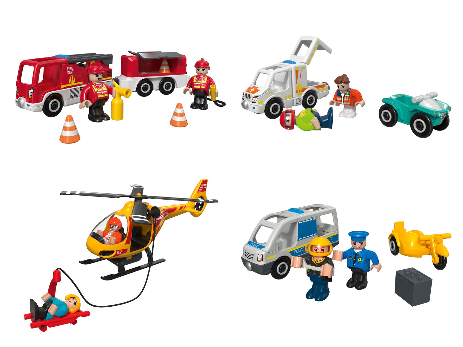 Фото - Інші іграшки Playtive Pojazdy ratunkowe z efektami świetlnymi i dźwiękowymi