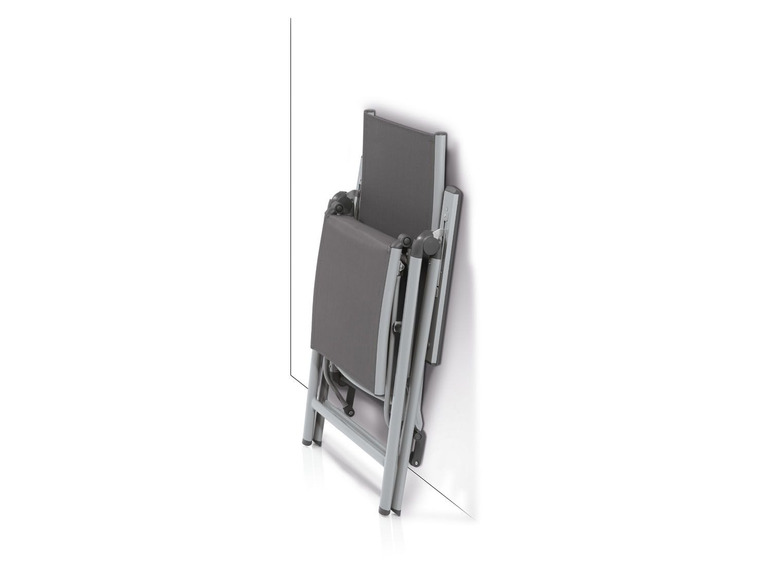 Pełny ekran: florabest Aluminiowy fotel ogrodowy Houston, z podnóżkiem, srebrny/ szary - zdjęcie 9