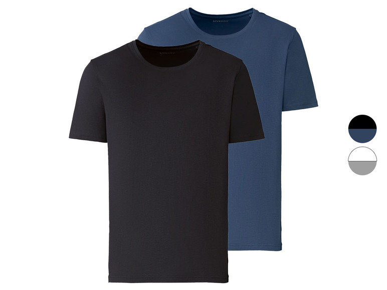 Pełny ekran: LIVERGY® T-shirt męski z bawełną, 2 sztuki - zdjęcie 1