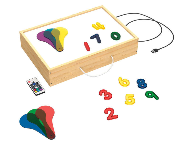 Pełny ekran: PLAYTIVE® Drewniane pudełko świetlne Montessori - zdjęcie 1