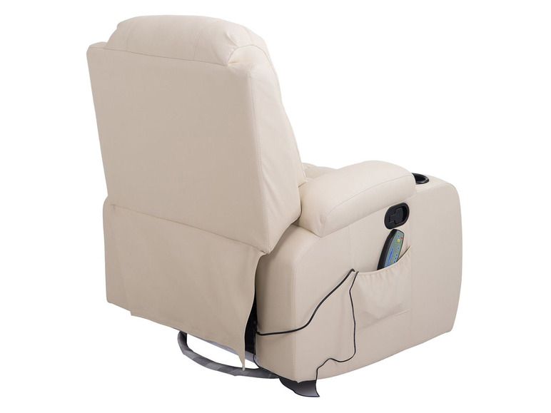 Pełny ekran: HOMCOM Fotel z funkcją masażu, podgrzewany, z rozkładanym podnóżkiem, kremowy - zdjęcie 6
