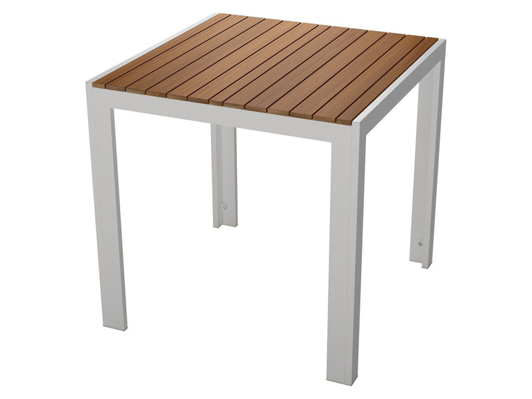 Pełny ekran: florabest Stół ogrodowy aluminiowy z drewnianym blatem, 75 x 75 cm - zdjęcie 1