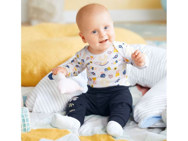 Pełny ekran: lupilu® Spodnie dresowe niemowlęce z bawełny, 2 pary - zdjęcie 4