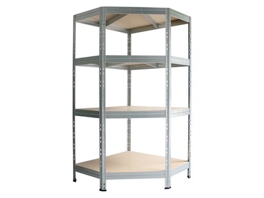 AR SHELVING Regał narożny Rivet z 4 półkami