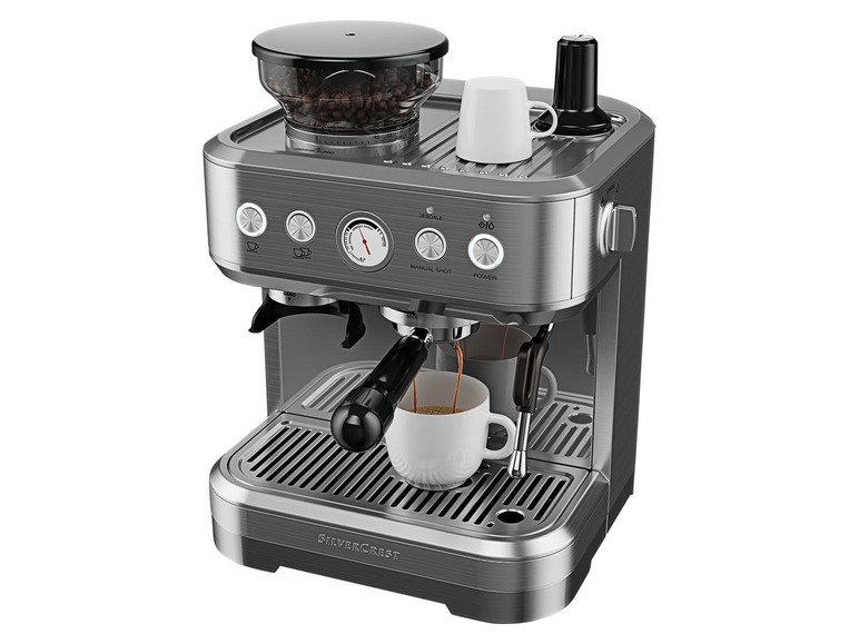 Pełny ekran: SILVERCREST® Profesjonalny ciśnieniowy ekspres kolbowy do kawy, ze zintegrowanym młynkiem SSMP 1770 A, 1770 W - zdjęcie 4