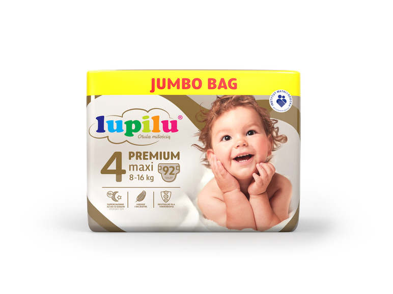 Pełny ekran: LUPILU® Pieluchy PREMIUM 4 Maxi (8-16 kg), 92 sztuki - zdjęcie 1
