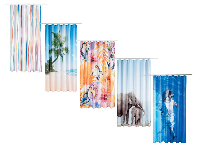 Pełny ekran: miomare Zasłona prysznicowa 180 x 200 cm, 1 sztuka - zdjęcie 1