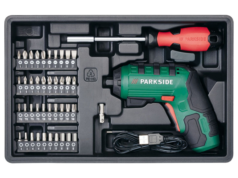 Pełny ekran: PARKSIDE® Metalowa skrzynka narzędziowa z wiertarką akumulatorową i zestawem narzędzi, 92 elementy - zdjęcie 6