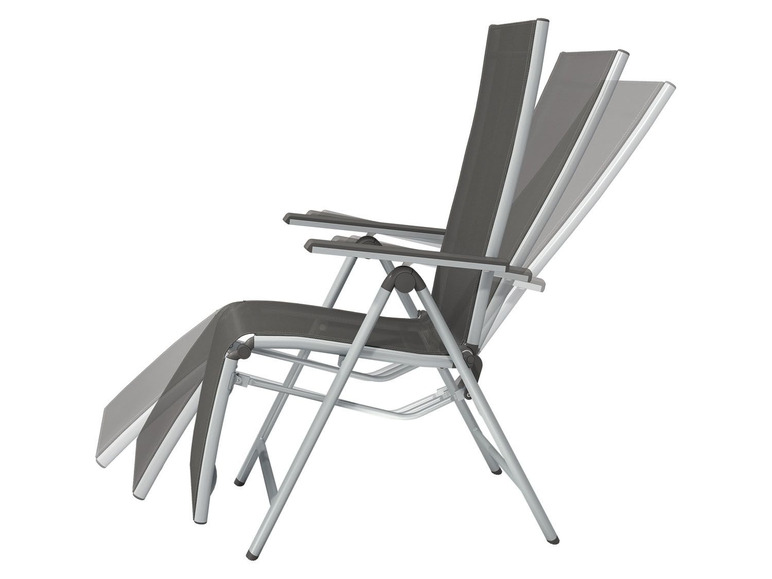 Pełny ekran: florabest Aluminiowy fotel ogrodowy Houston, z podnóżkiem, srebrny/ szary - zdjęcie 7