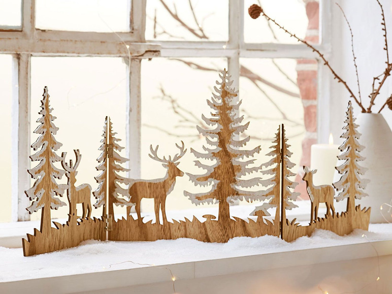 Pełny ekran: Pureday Drewniana dekoracja bożonarodzeniowa "Zimowy las" - zdjęcie 2