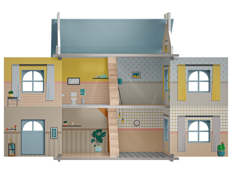 Pełny ekran: Playtive Drewniany domek dla lalek, 1 sztuka - zdjęcie 3