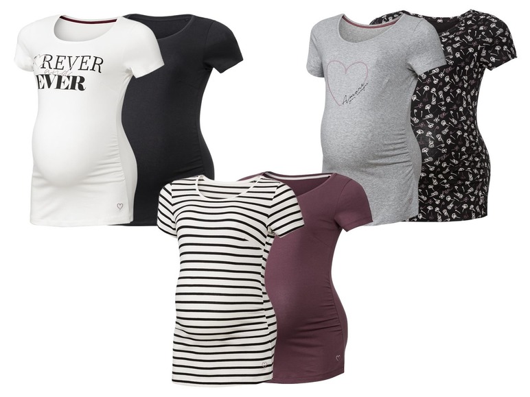 Pełny ekran: esmara® Koszulka damska ciążowa, 2 sztuki - zdjęcie 1