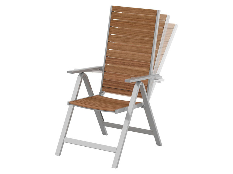 Pełny ekran: florabest Krzesło składane aluminiowe z drewnianym siedziskiem i oparciem, 1 sztuka - zdjęcie 2