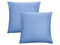 Dwie niebieskie poszewki na poduszki