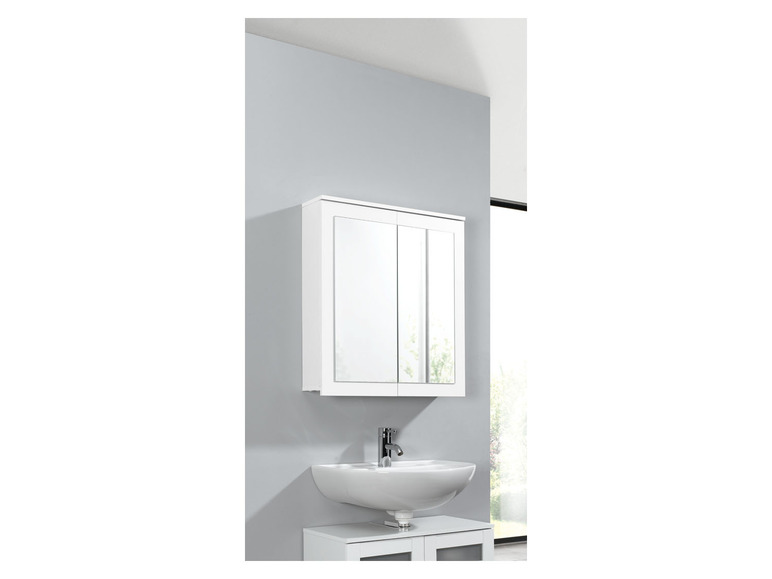 Pełny ekran: Livarno Home Szafka łazienkowa z lustrem biała Basel - zdjęcie 3