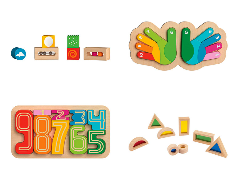 Pełny ekran: Playtive Układanka lub klocki sensoryczne z drewna Montessori, 1 zestaw - zdjęcie 1