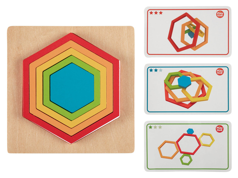 Pełny ekran: PLAYTIVE® Drewniane puzzle Montessori, 9 elementów, 1 komplet - zdjęcie 2