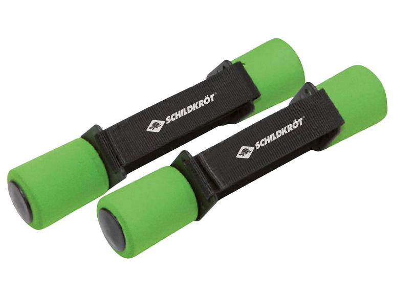 Dwie zielone hantle marki Schildkröt