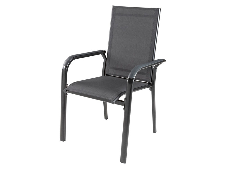 Pełny ekran: florabest Krzesło sztaplowane aluminiowe, czarny - zdjęcie 1