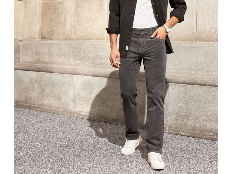 Pełny ekran: LIVERGY Spodnie sztruksowe męskie z bawełną, straight fit - zdjęcie 3