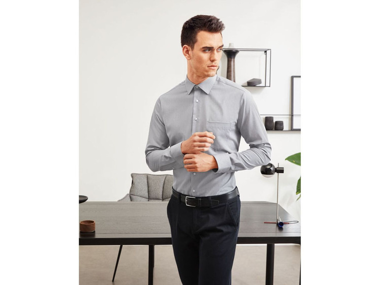 Pełny ekran: NOBEL LEAGUE® Koszula biznesowa męska szara - zdjęcie 2