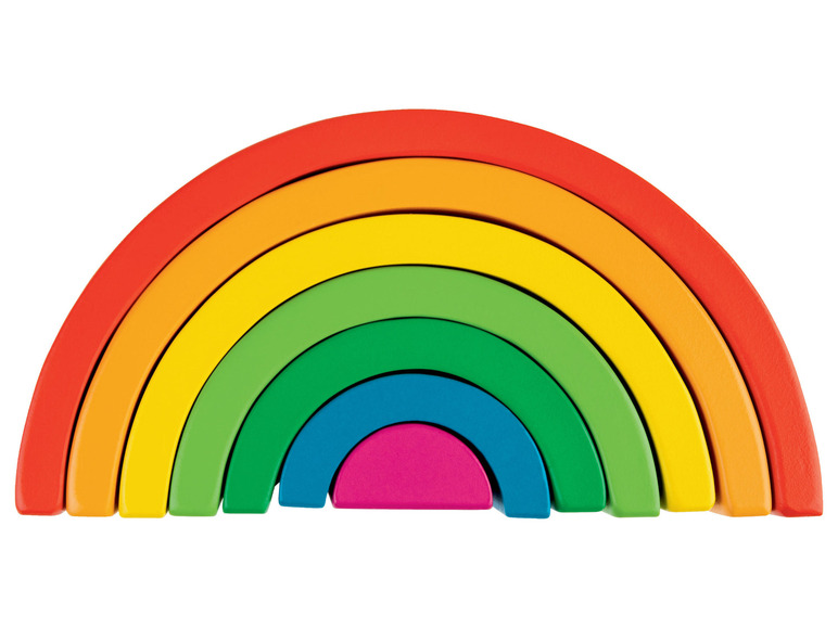 Pełny ekran: Playtive Drewniana układanka Montessori w kolorach tęczy, 1 sztuka - zdjęcie 10