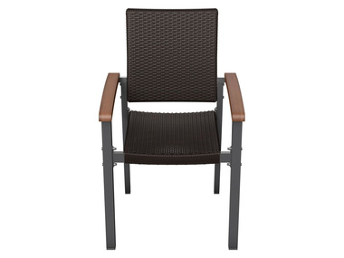 FLORABEST® Krzesło sztaplowane aluminiowe z podłokietnikami