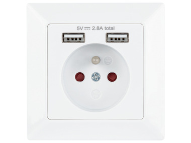 SILVERCREST® Gniazdo pojedyncze z ładowarką USB, biały