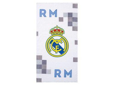 Welurowy ręcznik kąpielowy z logo Real Madrid, 70 x 140 cm