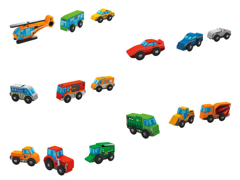 Pełny ekran: Playtive Zestaw 3 drewnianych pojazdów - zdjęcie 1