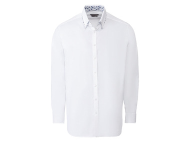 NOBEL LEAGUE® Koszula biznesowa męska Slim Fit, z bawełny, biała