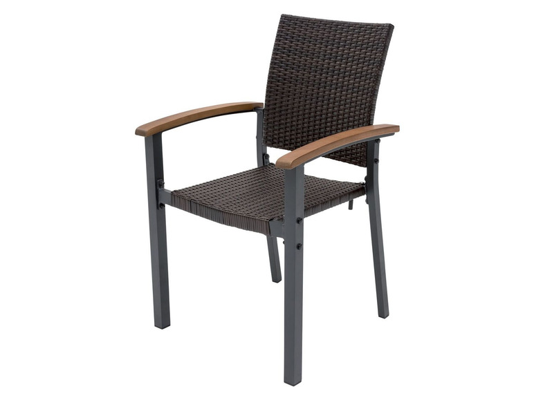 Pełny ekran: florabest Krzesło sztaplowane aluminiowe z podłokietnikami - zdjęcie 2