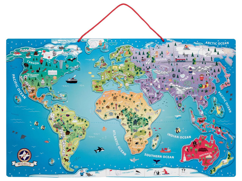 Pełny ekran: Playtive JUNIOR Mapa świata lub Europy z drewna, 1 sztuka - zdjęcie 2