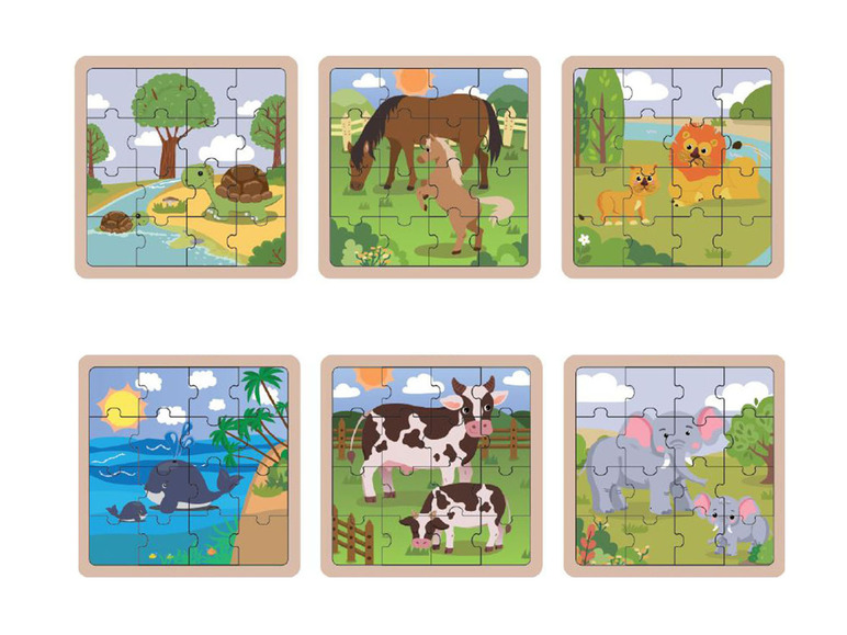 Pełny ekran: Playtive Puzzle drewniane, 17 elementów - zdjęcie 1