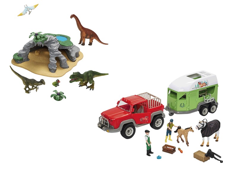 Pełny ekran: Playtive JUNIOR Jaskinia dinozaurów lub pick-up z przyczepą na konia - zdjęcie 1
