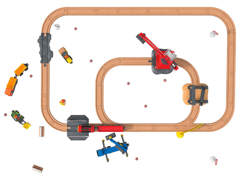 Pełny ekran: Playtive Zestaw do zabawy z kolejką - plac budowy, 68 elementów - zdjęcie 3