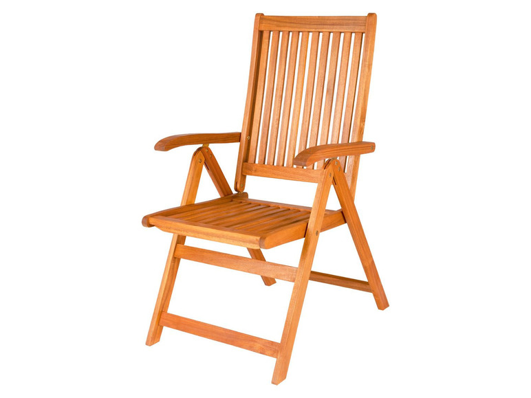 Pełny ekran: florabest Krzesło ogrodowe składane z podłokietnikami z drewna akcjowego - zdjęcie 1
