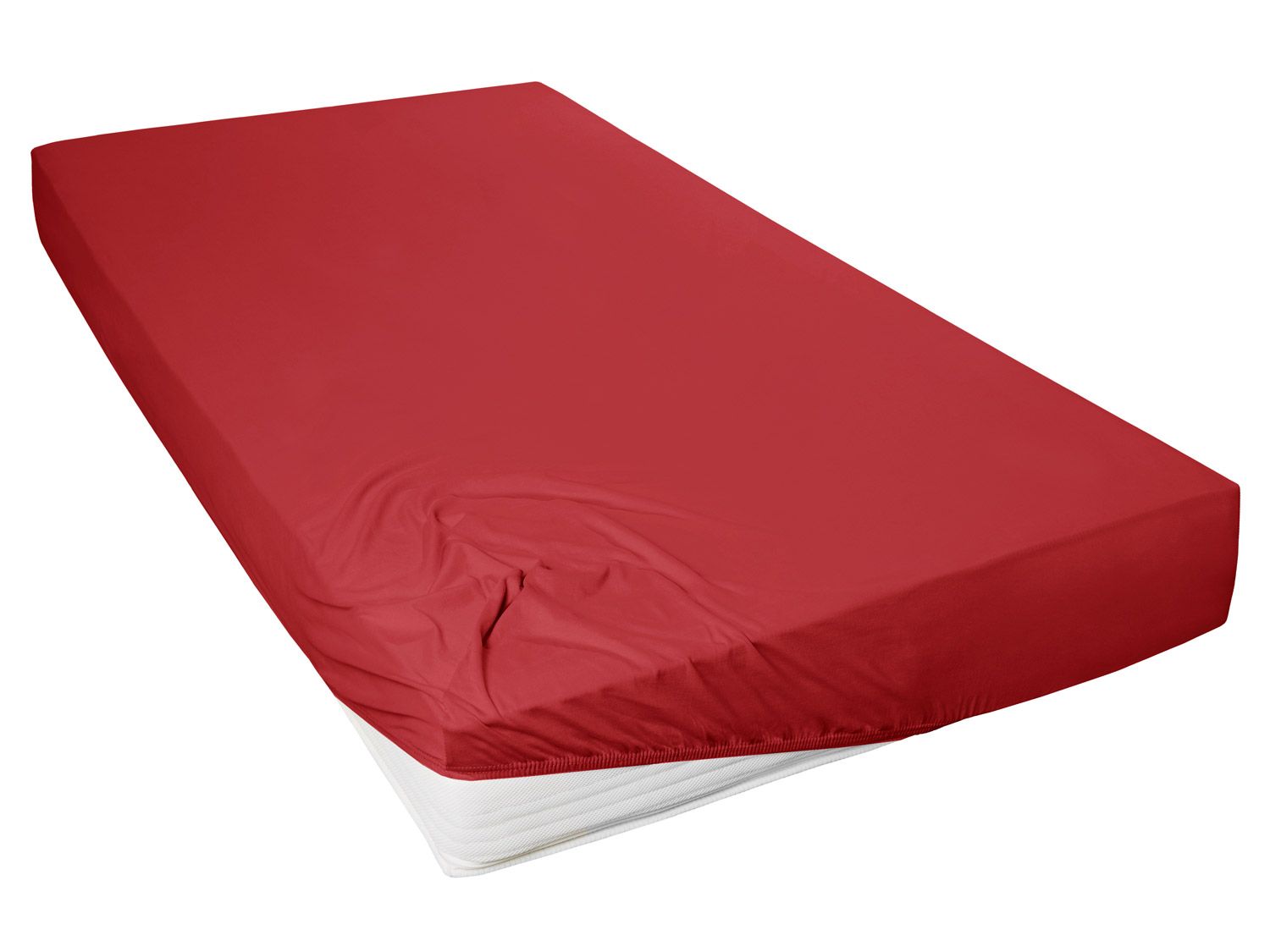 Przezieradło napinane Primera z gumką dookoła, wysokość narożnika do 22 cm. (Czerwony, 90 - 100 x 200 cm)